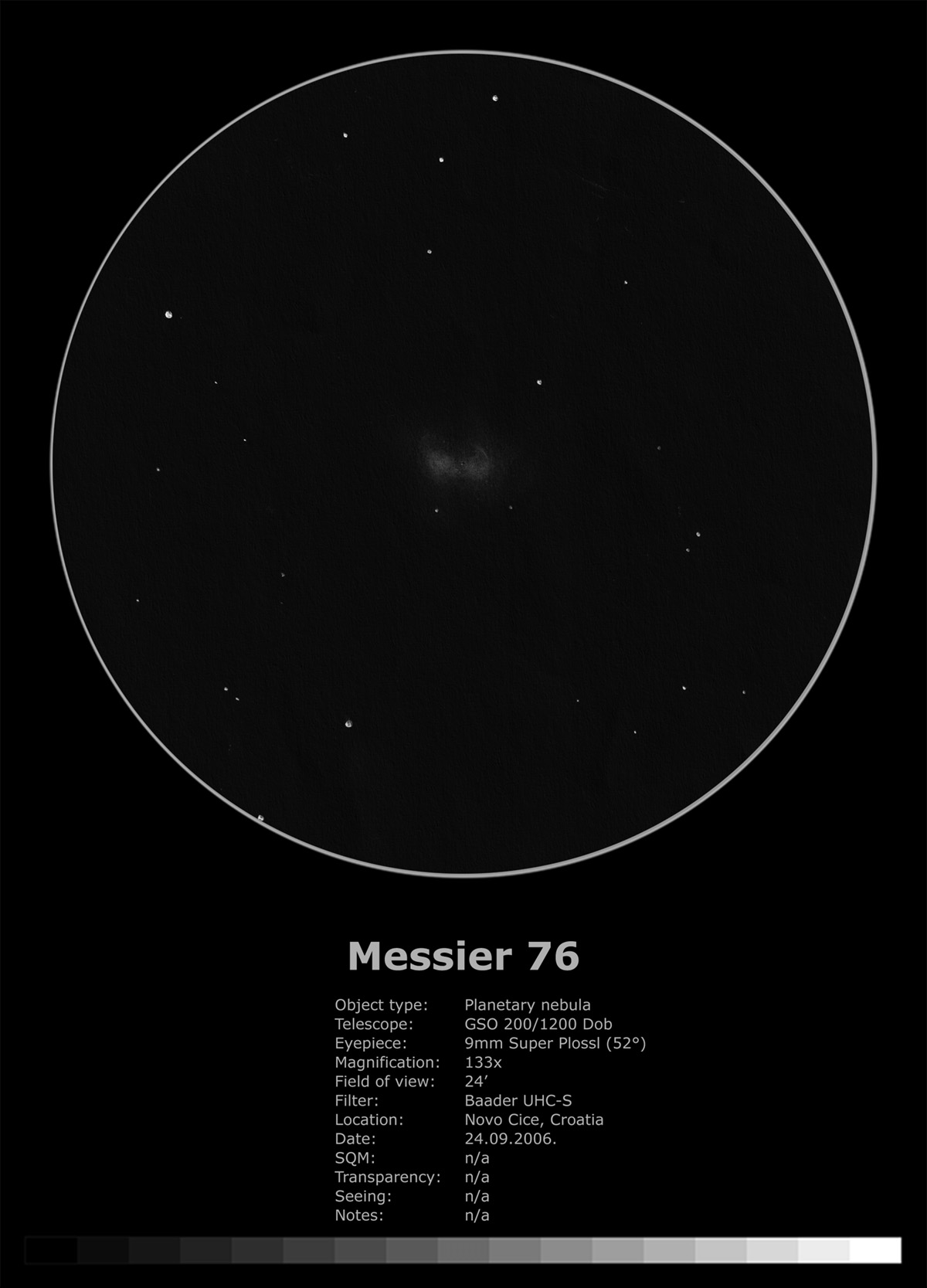 Skica maglice Messier 76